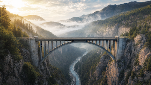 Bridge spanning a chasm