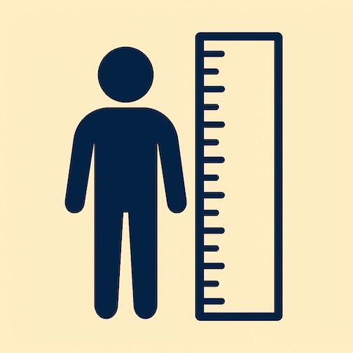 Man measuring against ruler