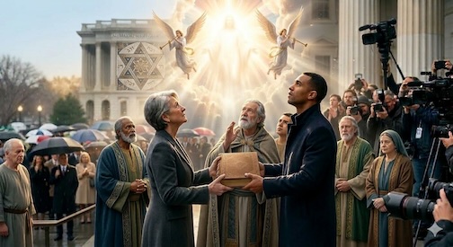 Crowd witnessing 2nd coming of Jesus